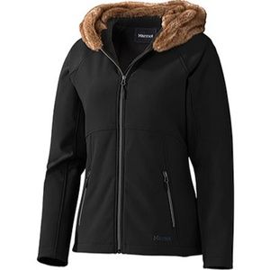 Marmont black jacket- fur hood. Small
